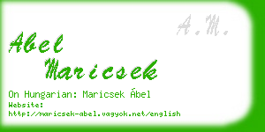 abel maricsek business card